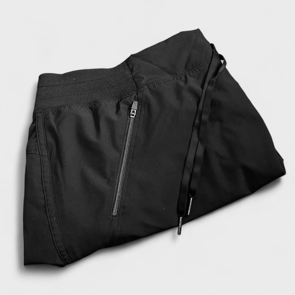 HYBA XXL Womens Black Skort Pockets Partial Elastic Ties Shorts Golf Tennis